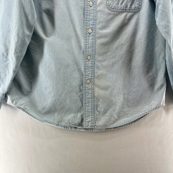Warner Bros Studio Store Shirt Mens M Button Up Duffy Duck Denim Vtg Light Blue - Picture 11 of 14
